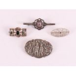 Three various silver brooches, around 1900.