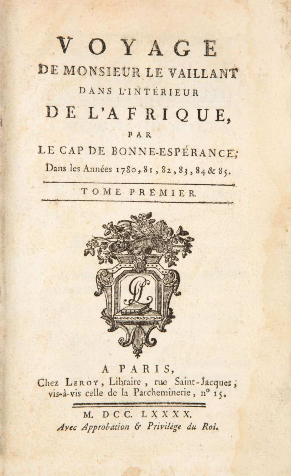 Fr. le Vaillant, Voyage dans l'interieur de l'Afrique. 2 Bde. Paris 1790. - Bild 4 aus 5