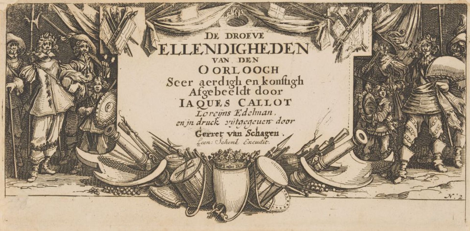 Jacques Callot. Les Misères et les Mal-Heurs de la Guerre. 1633. Komplette Folge von 18 Bll. Radieru
