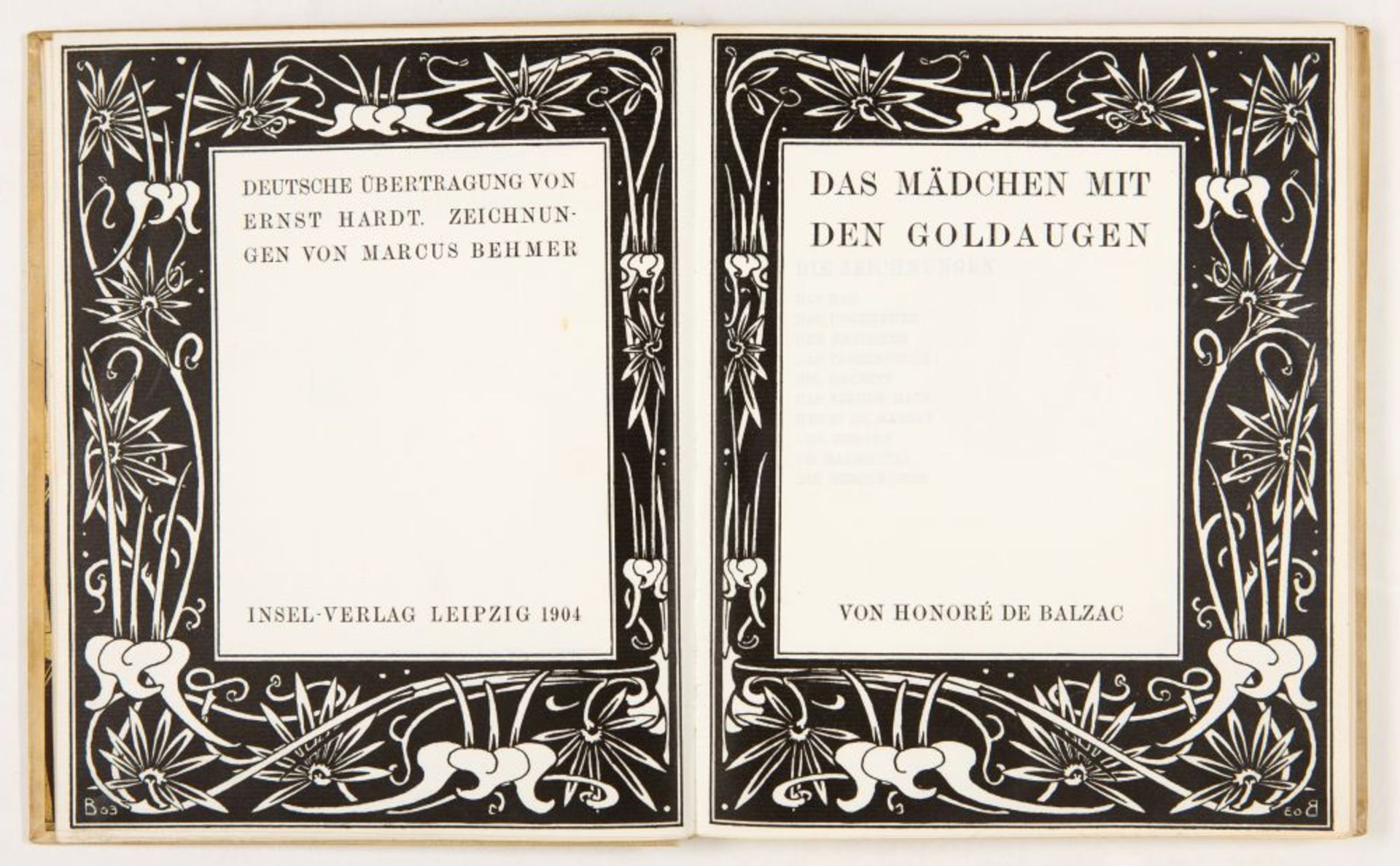 H. de Balzac / M. Behmer, Das Mädchen mit den Goldaugen. Lpz. 1904. - Ex.272/500,