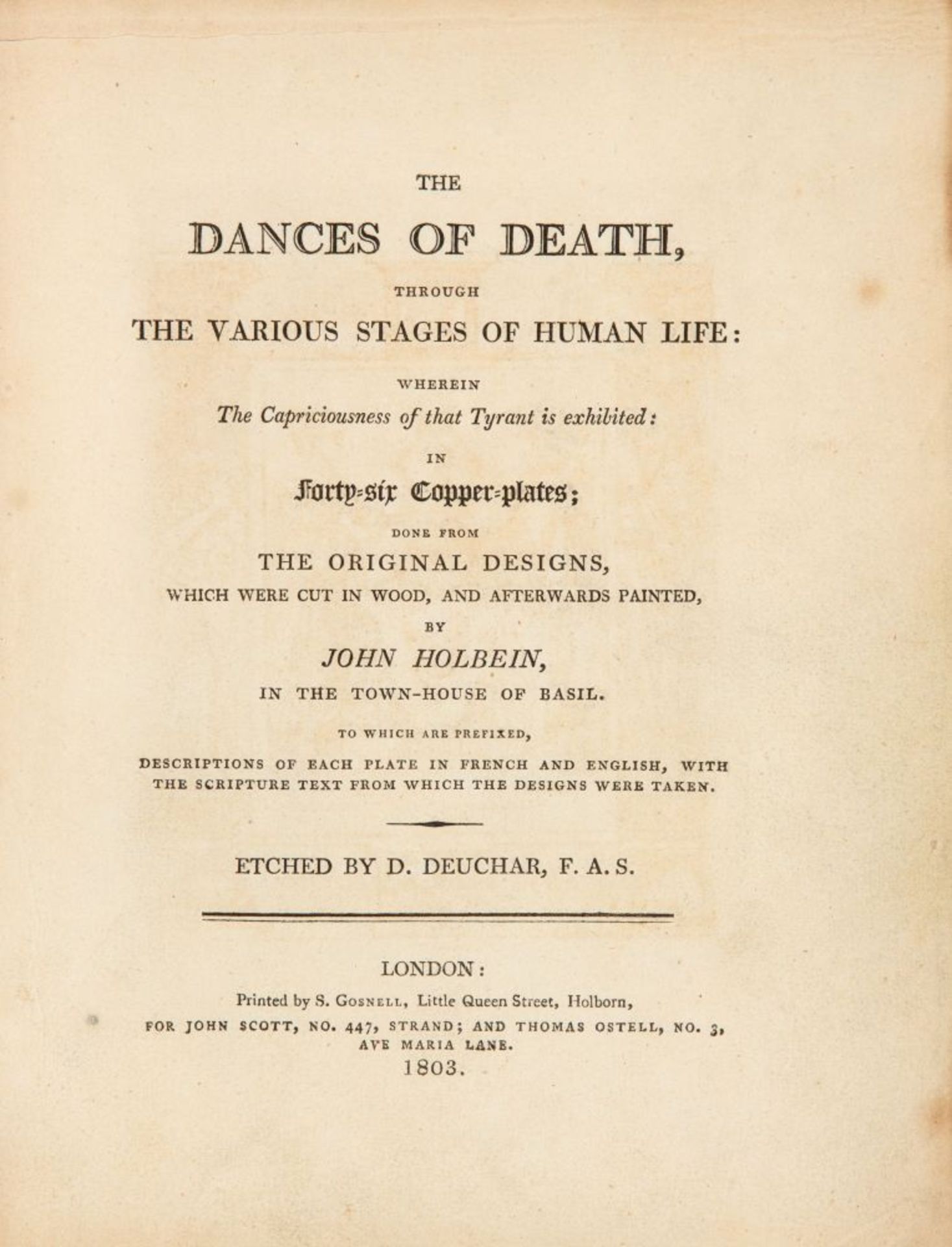 D. Deuchar/J. Holbein, The dances of death. London 1803. - Bild 2 aus 3