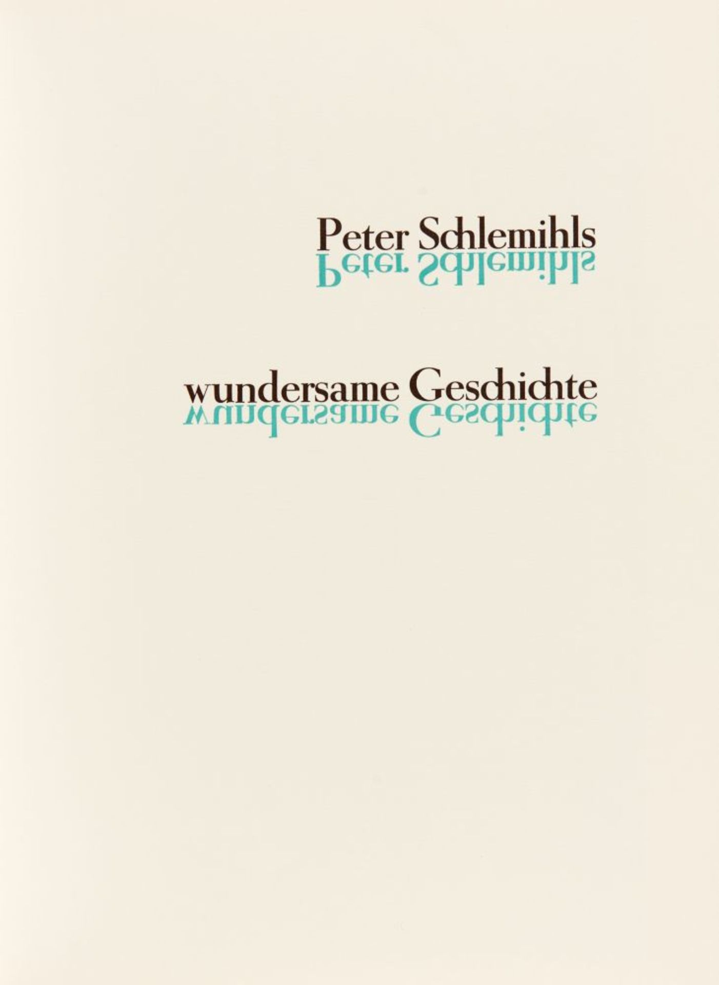 A. v. Chamisso / H. Yeter, Peter Schlemihls wundersame Geschichte. Bln 1989. Ex. 73/130. - Bild 2 aus 3