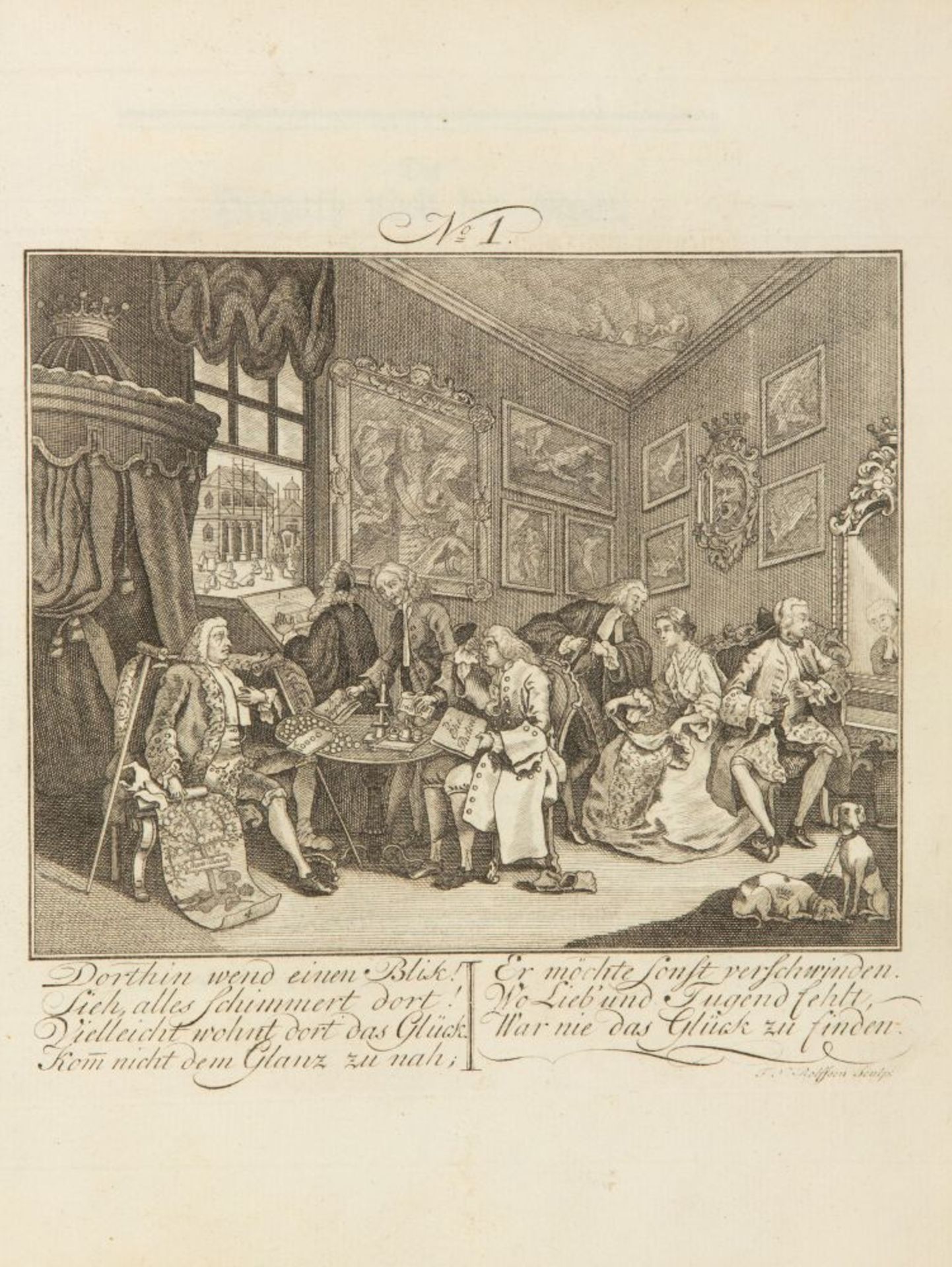 W. Hogarth, Die Werke in Kupferstichen. 3 Abt. in 1 Bd. Hbg u. Lzp. 1769-71.