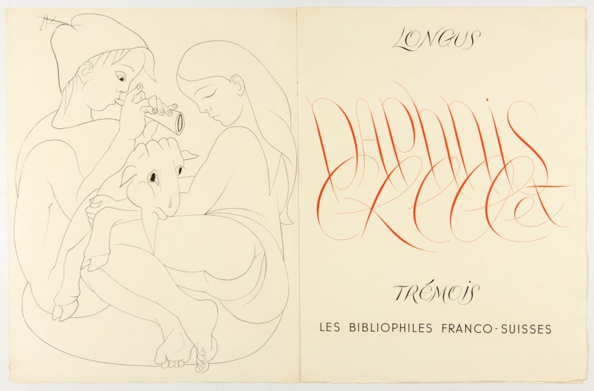 Longus / P.-Y. Trémois, Les pastorales de Longus ou Daphnis et Chloé. Paris 1948. 2 Bde. Ex. 21/125. - Bild 2 aus 4