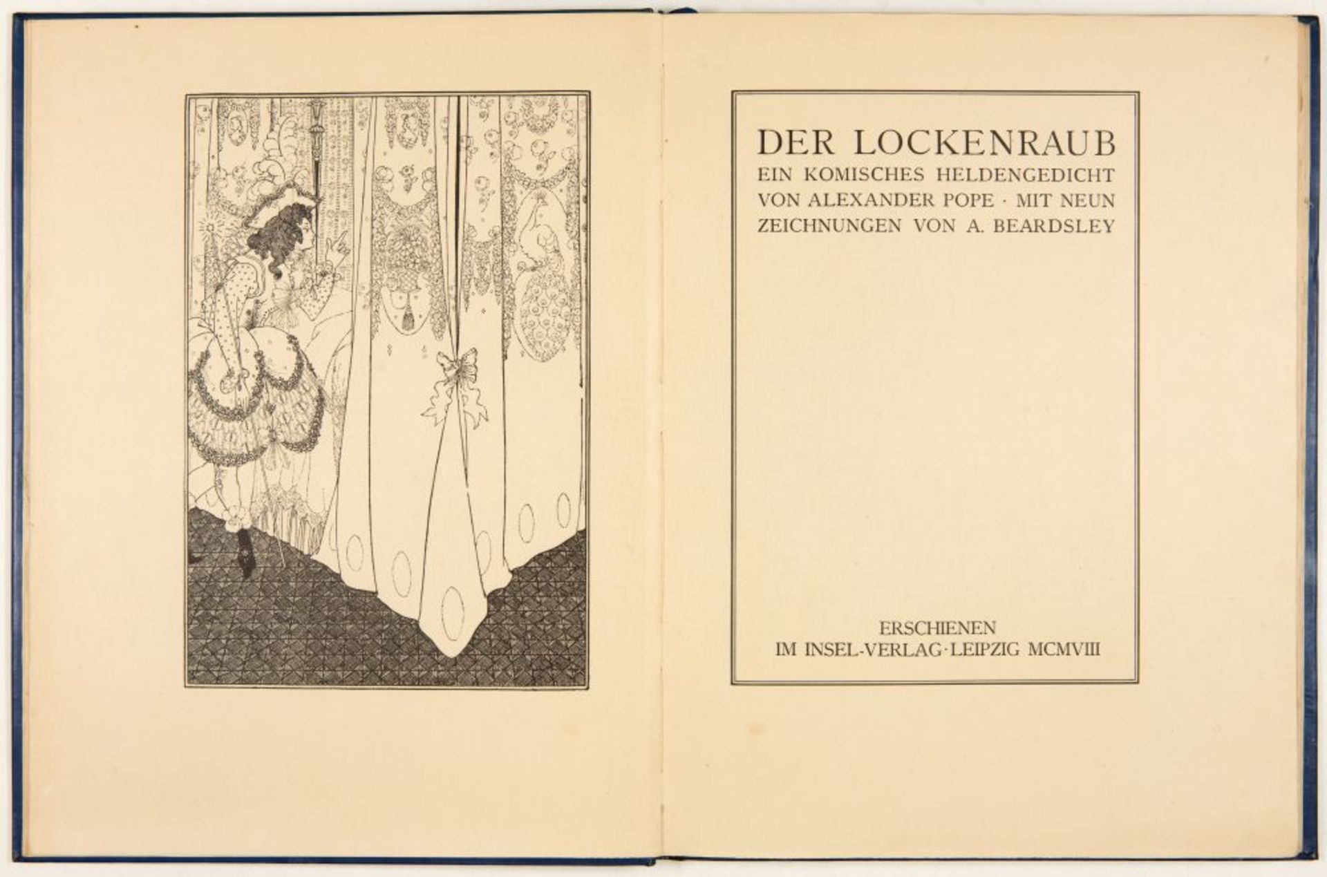 A. Pope / A. Beardsley, Der Lockenraub. Lpz 1908. - Ex. 15/100 der VA. - Bild 2 aus 3