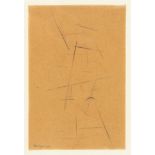 Nicolaij Michailowitsch Suetin. Ohne Titel (Komposition). 1920. Bleistift. Signiert.