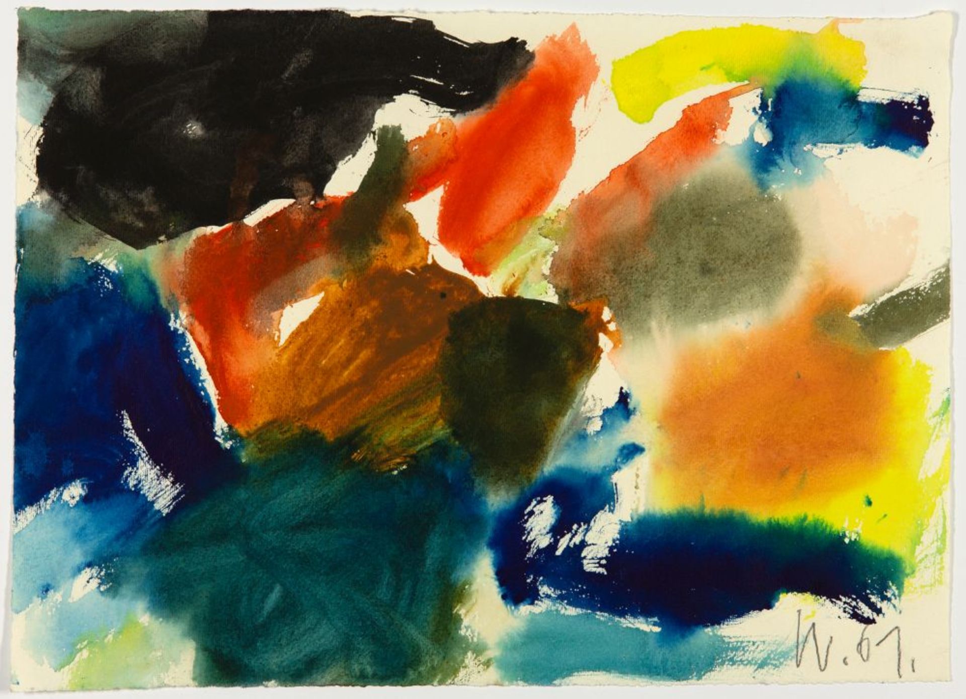 Dieter Wallert. Ohne Titel. 1961. 2 Blatt Aquarell. Monogrammiert.