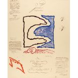 Pierre Alechinsky. L'Avenir de la Propriété IV. 1972. Farbradierung und Farblithographie. Signiert.