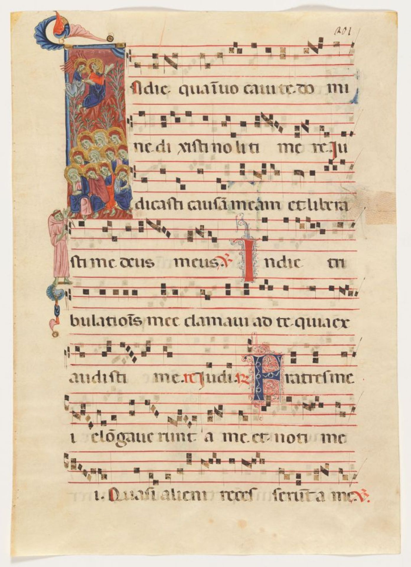 Christi Himmelfahrt. Blatt aus einem Antiphonar. Umbrien, spätes 13. Jh. - Bild 2 aus 3