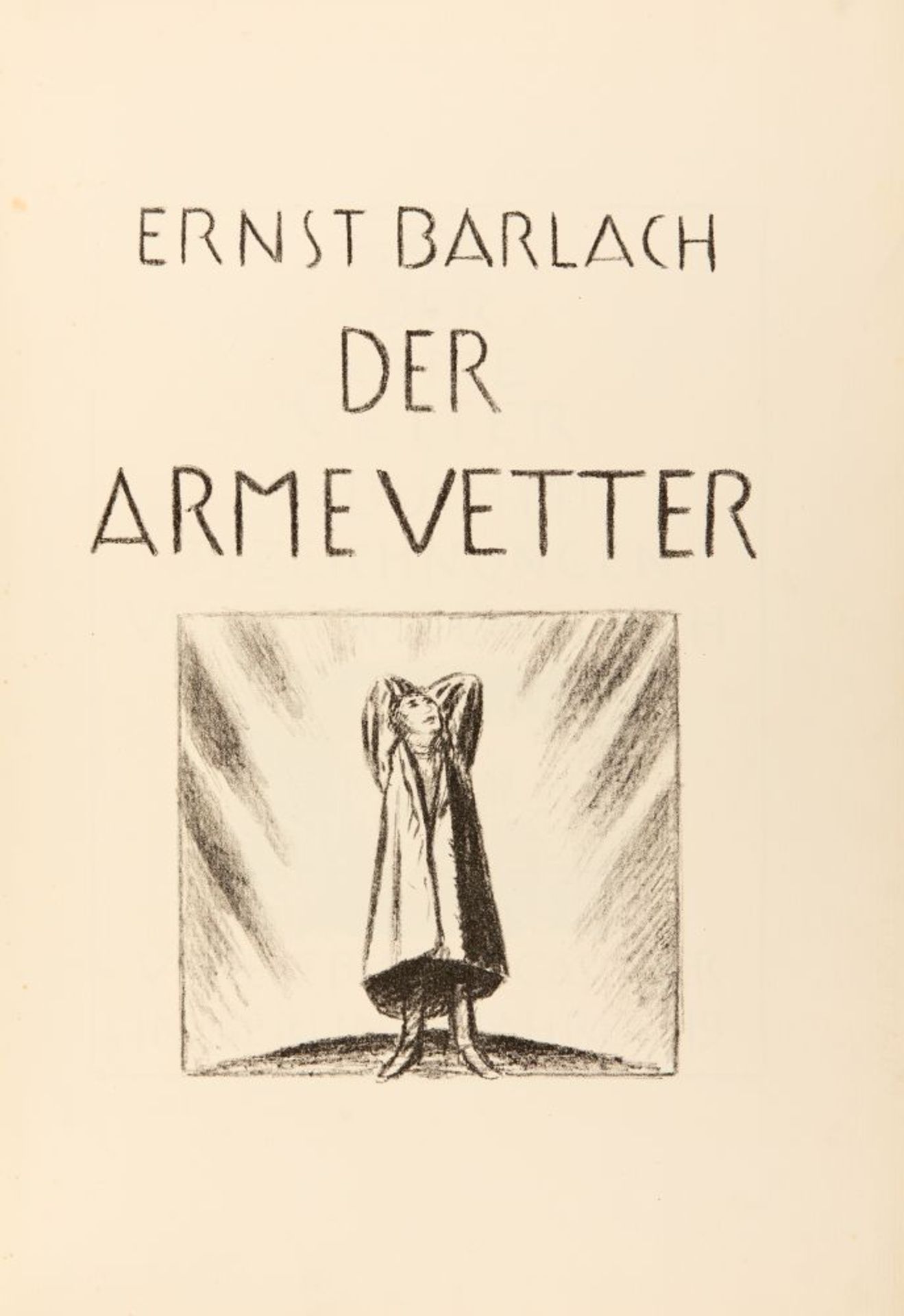 E. Barlach, Der arme Vetter. Text und Tafelmappe in 2 Bden. Berlin 1919. Ex. 227/300. - Image 2 of 5