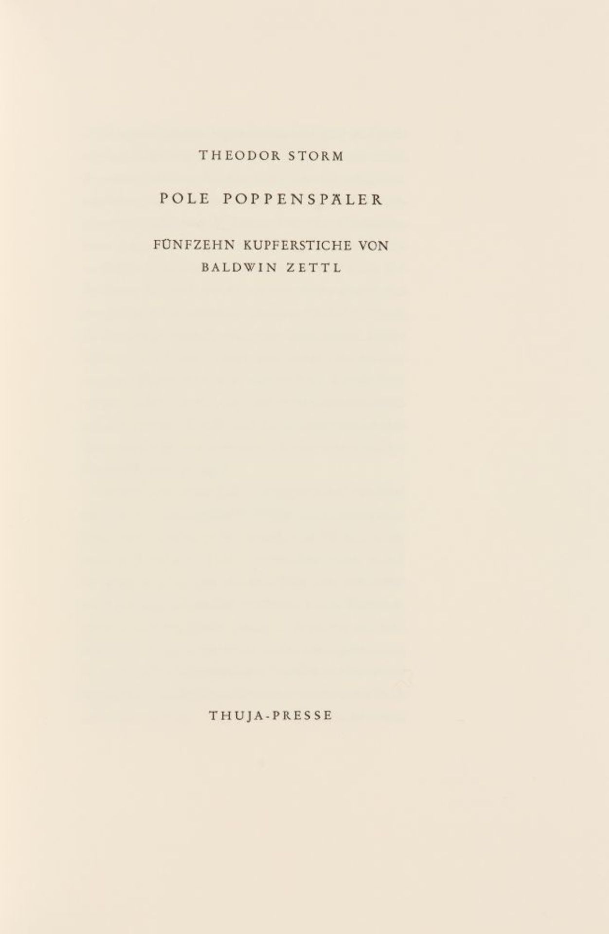 Th. Storm / B. Zettl, Pole Poppenspäler. Detmold 1989. Ex. 9/30. - Bild 2 aus 3