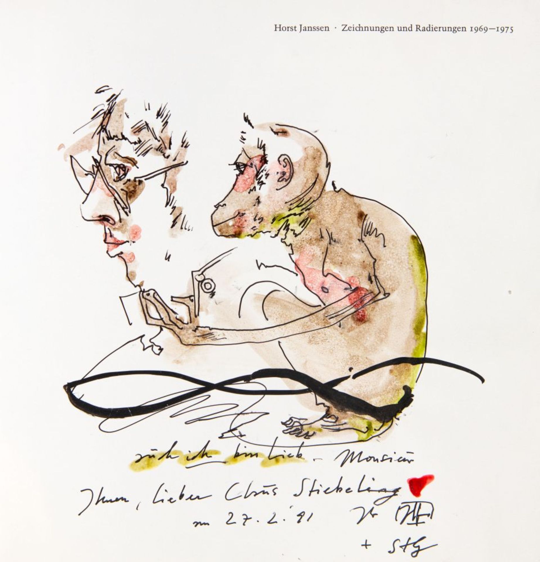 H. Janssen, Katalog Zeichnungen und Radierungen 1969-1975, mit eigenhänd. Zeichnung.