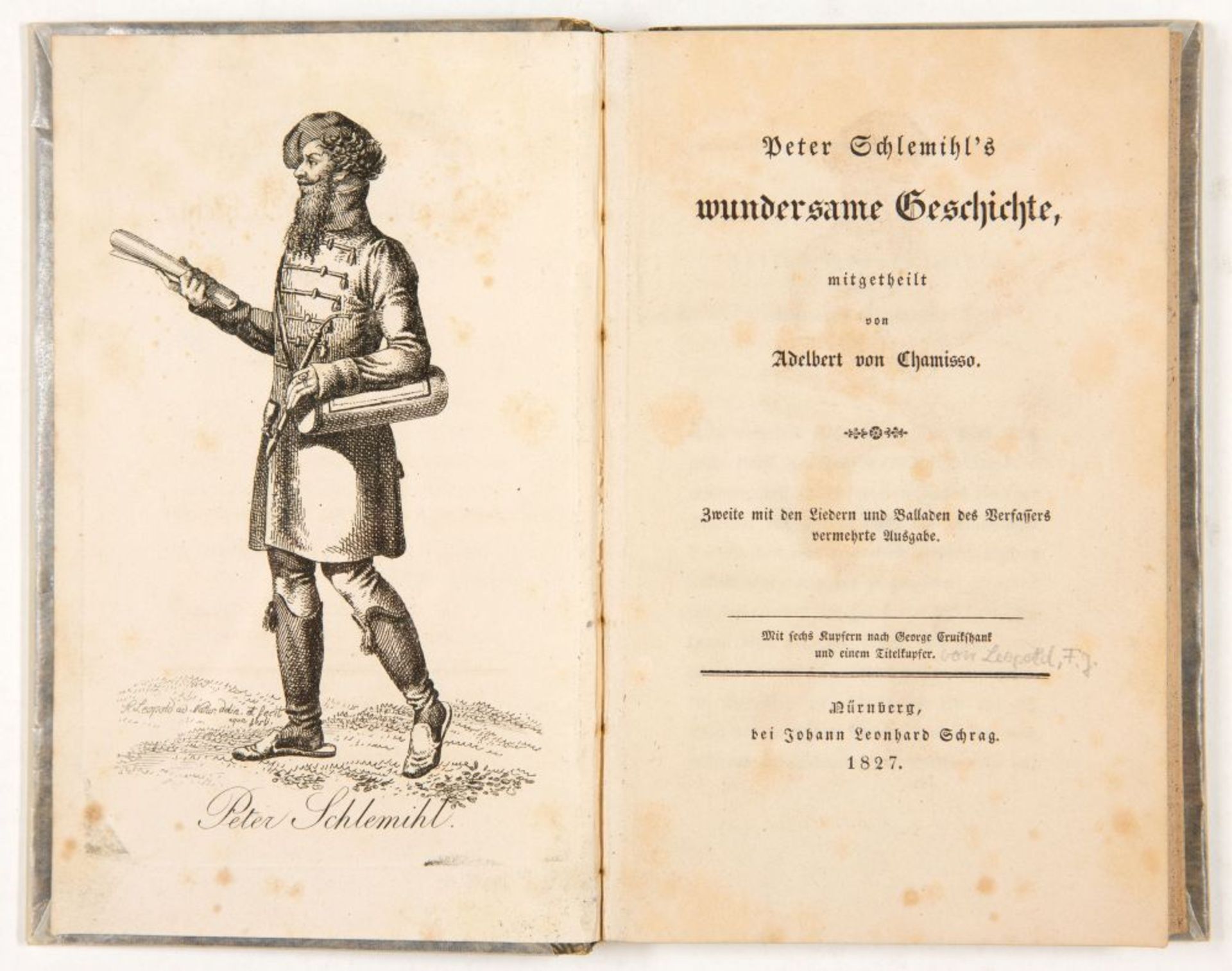 A. v. Chamisso, Peter Schlemihl's wundersame Geschichte. 2. verm. Ausgabe. Nürnberg 1827.