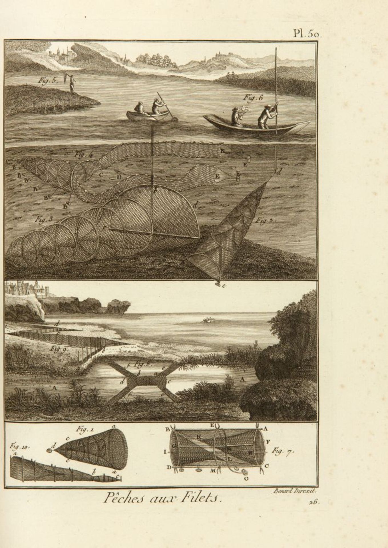 Fische. Planches des Peches. Aus: Encyclopédie methodique. Paris 1793.