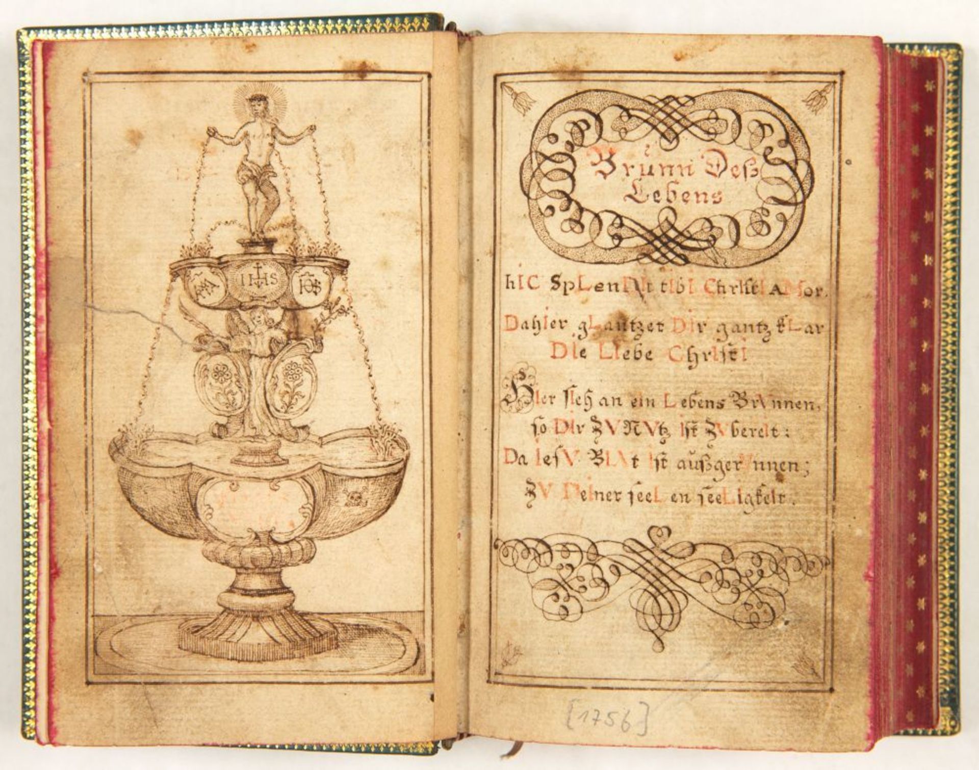 Brunn des Lebens. Handschriftl. Andachtsbuch. Geschrieben von Heinr. Kitz [Bonn] 1756. - Bild 4 aus 5