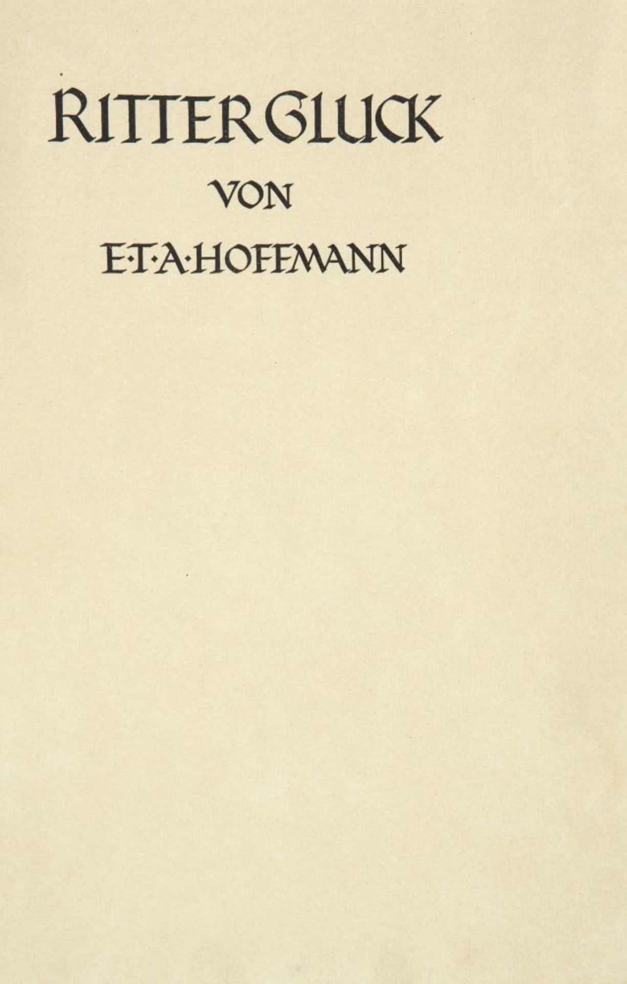 E.T.A Hoffmann / R. Großmann, Ritter Gluck. Bremer Presse 1920. - Ex. 64/135. - Image 2 of 3