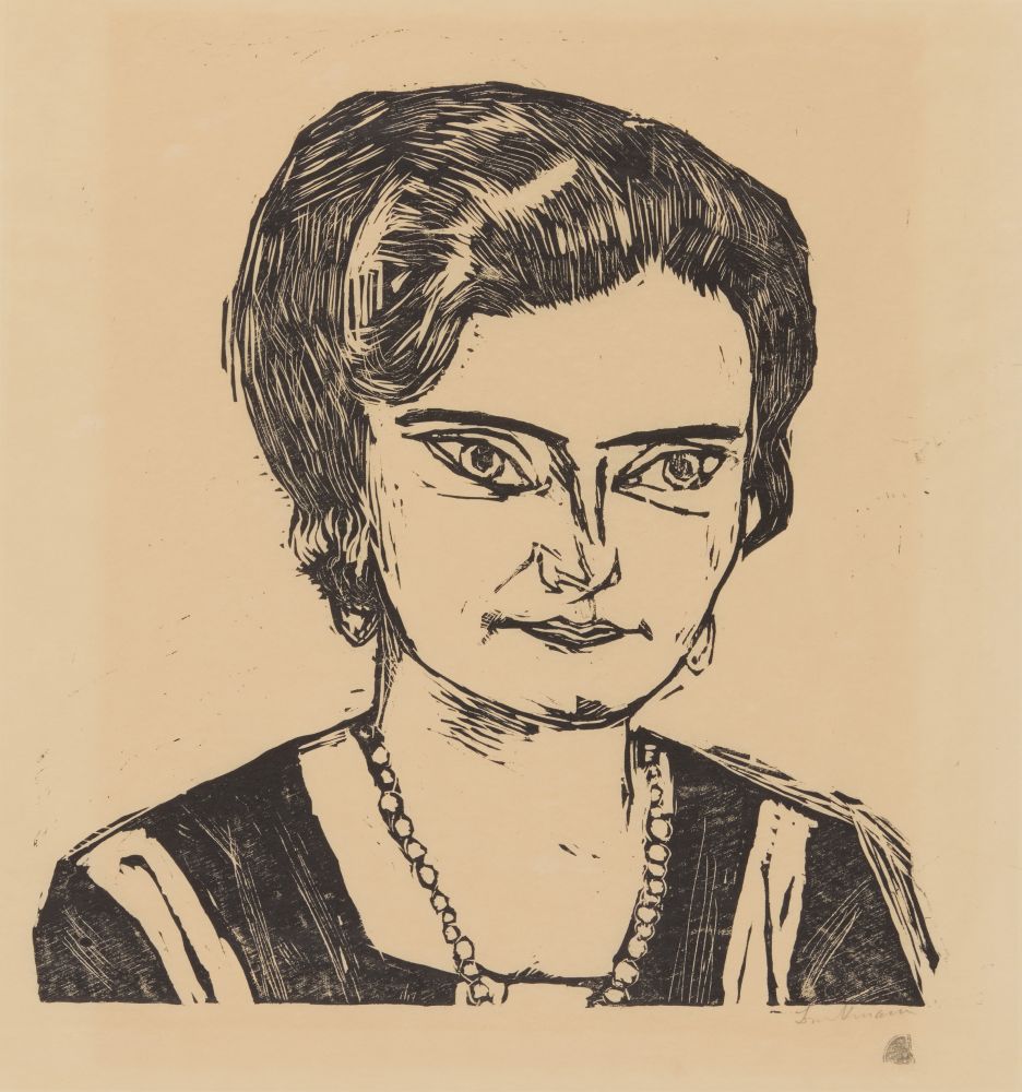 Max Beckmann. Bildnis Frau H.M. (Naila). 1923. Holzschnitt. Signiert. Hofmaier 282 IV B a.