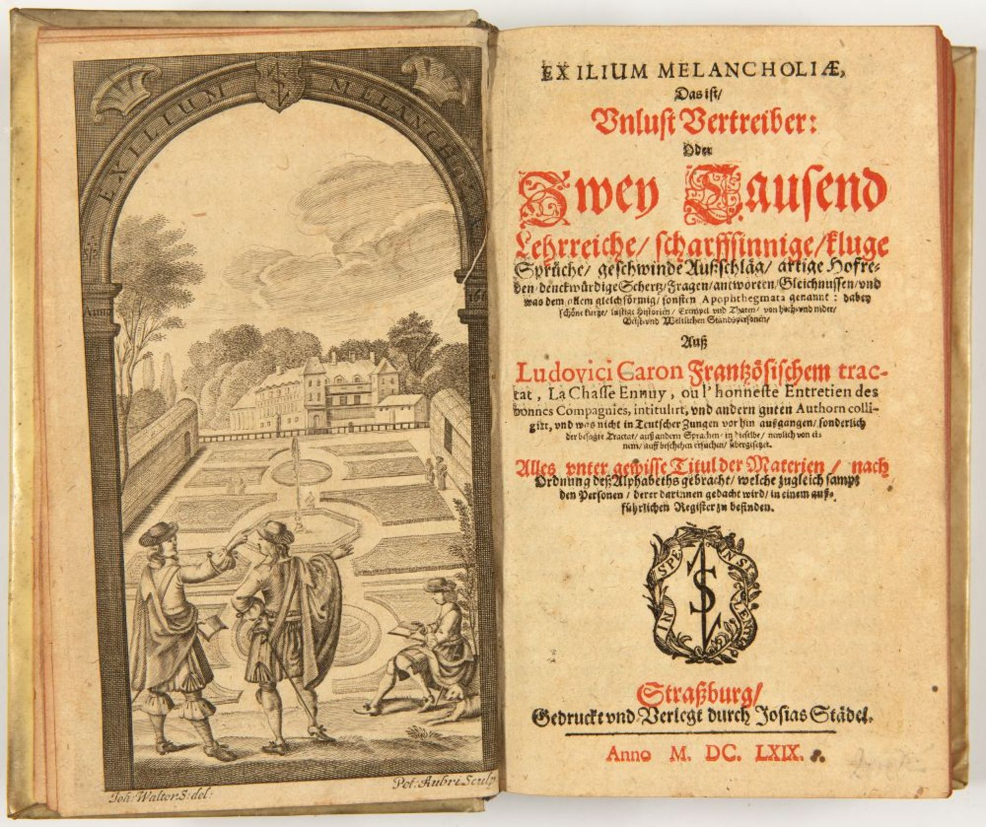 L. Garon, Exilium Melancholiae. Straßburg 1669. - Bild 2 aus 2