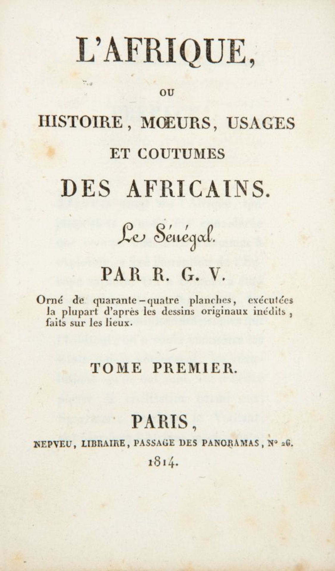 G. de Villeneuve, L'Afrique... 4 Bde. Paris 1814. - Bild 2 aus 3