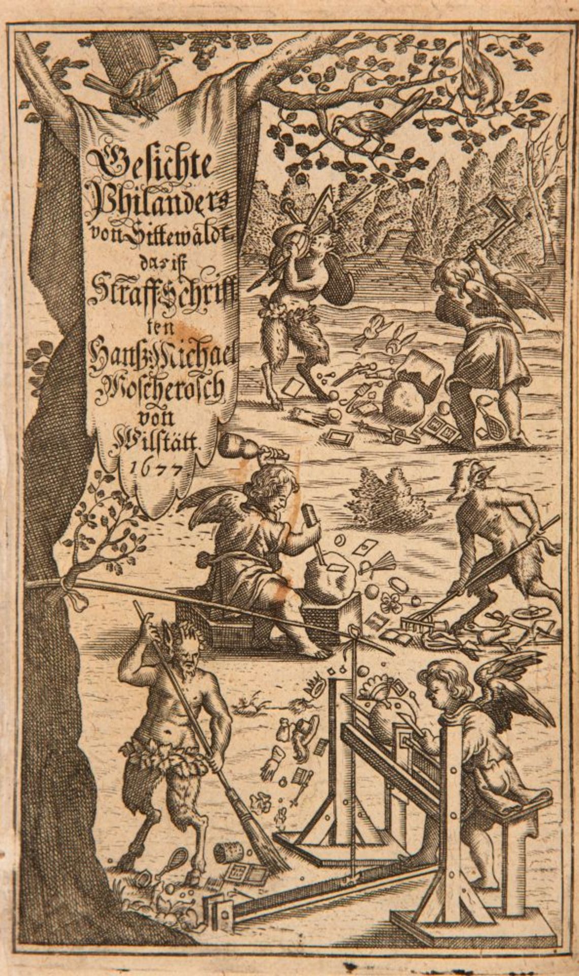 J. M. Moscherosch, Philander von Sittewald ... verm. Aufl. 2 Bde. Straßburg 1665-77. - Bild 2 aus 2