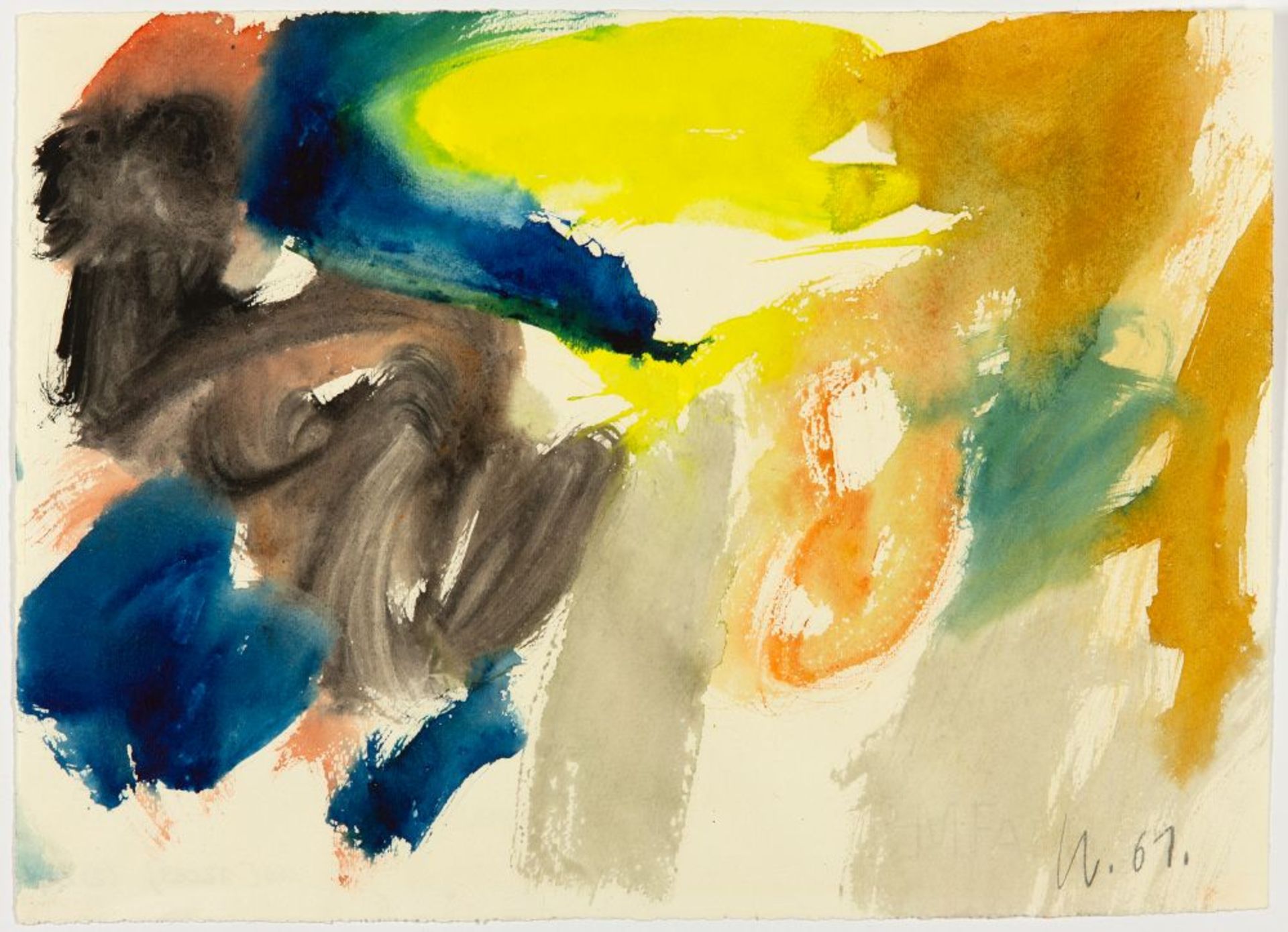 Dieter Wallert. Ohne Titel. 1961. 2 Blatt Aquarell. Monogrammiert. - Bild 2 aus 2