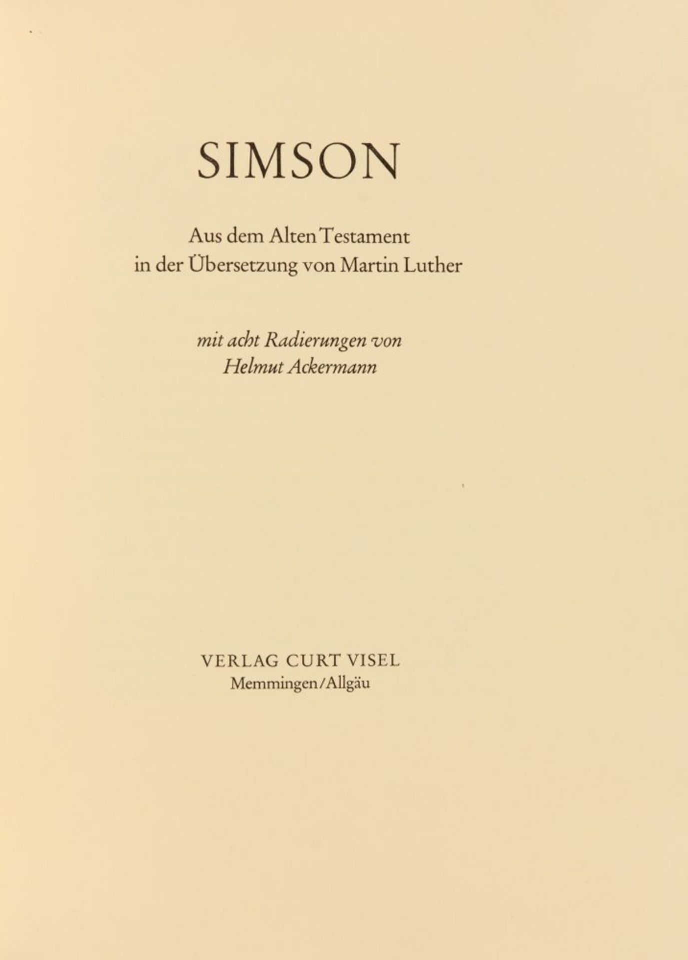 H. Ackermann, Simson. Memmingen 1971. - Ex. 13/ 63. - Image 2 of 2