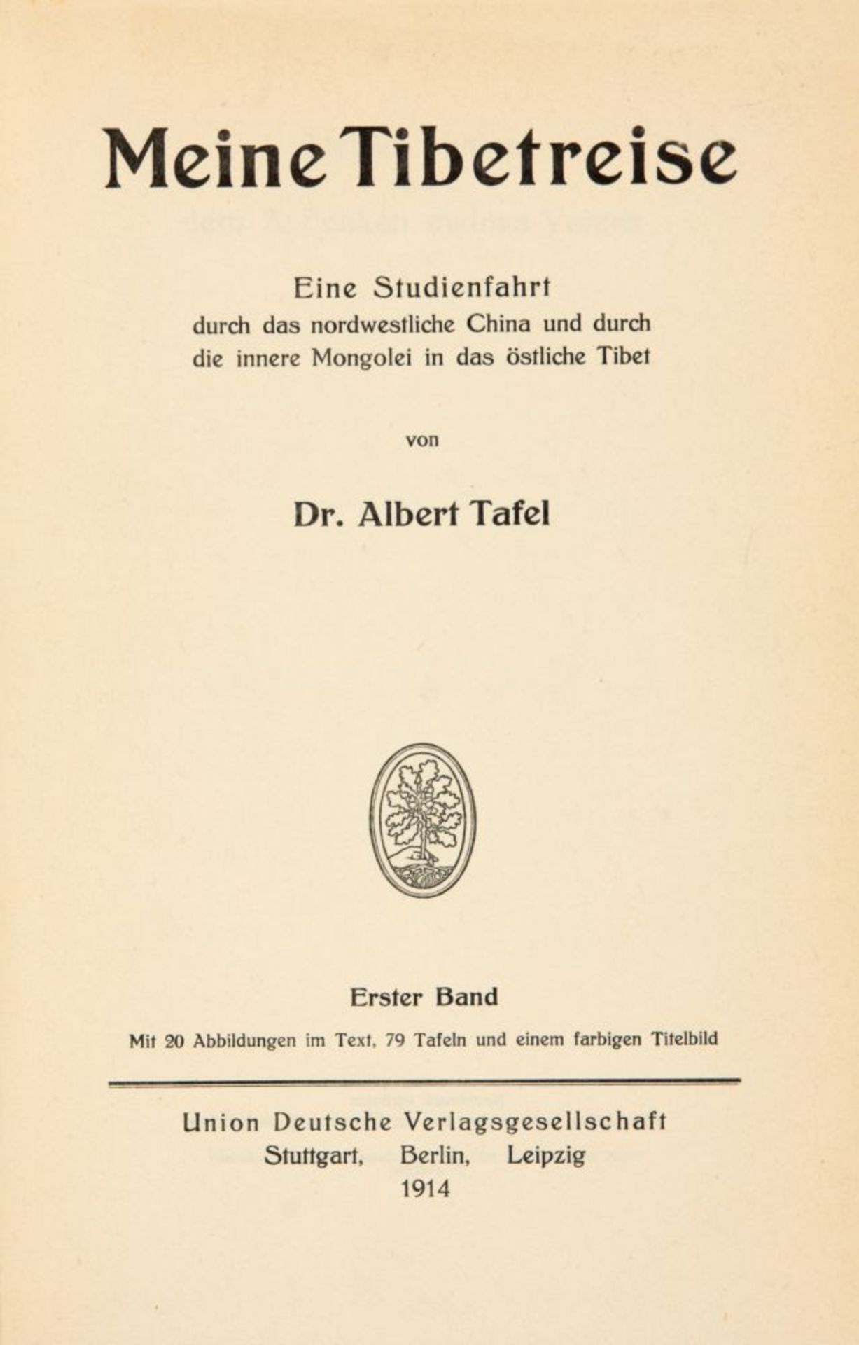 A. Tafel, Meine Tibetreise. 2 Bde. Stgt., Bln. u. Lpz. 1914. - Bild 2 aus 2