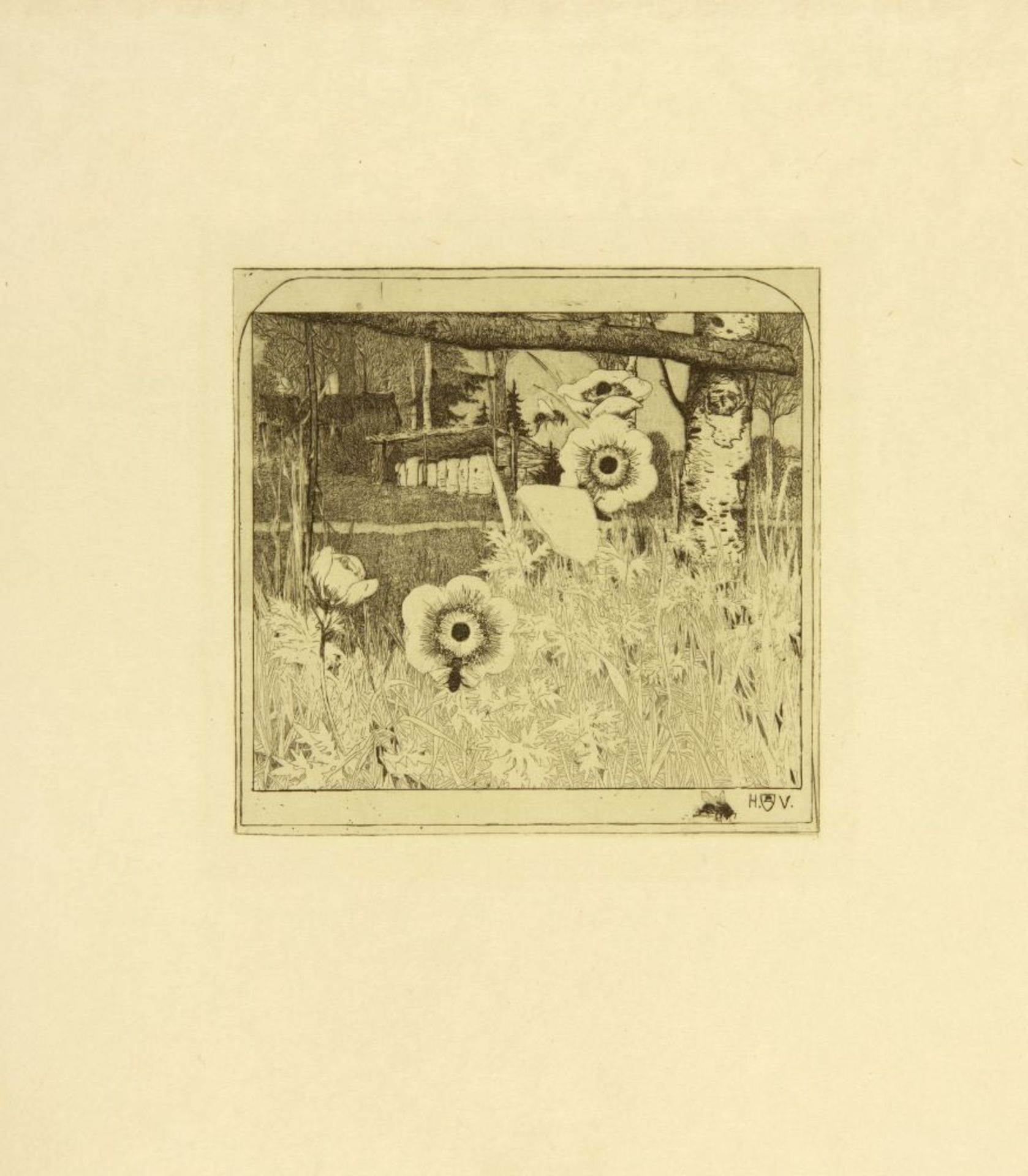 H. Vogeler, An den Frühling. 1899. Mappe mit 10 Blatt Radierungen. - Bild 5 aus 11