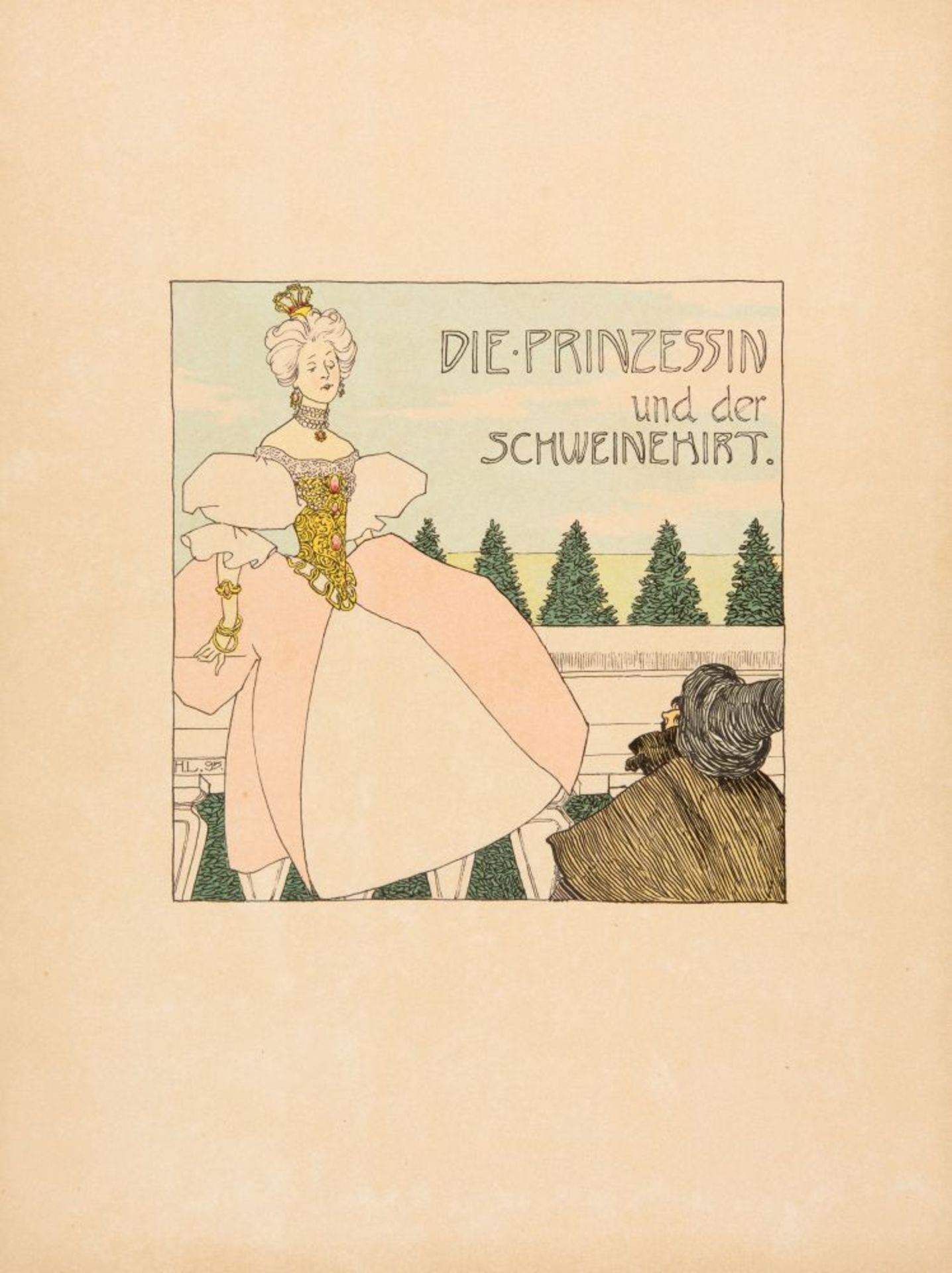H. C. Andersen / H. Lefler, Die Prinzessin und der Schweinehirt. Wien 1897. - Bild 2 aus 3