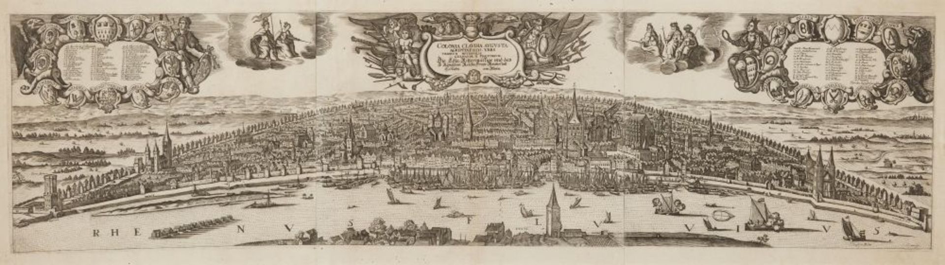 Köln. - Gesamtansicht von C. Teymann nach J. Toussyn, um 1670. Kupferstich.