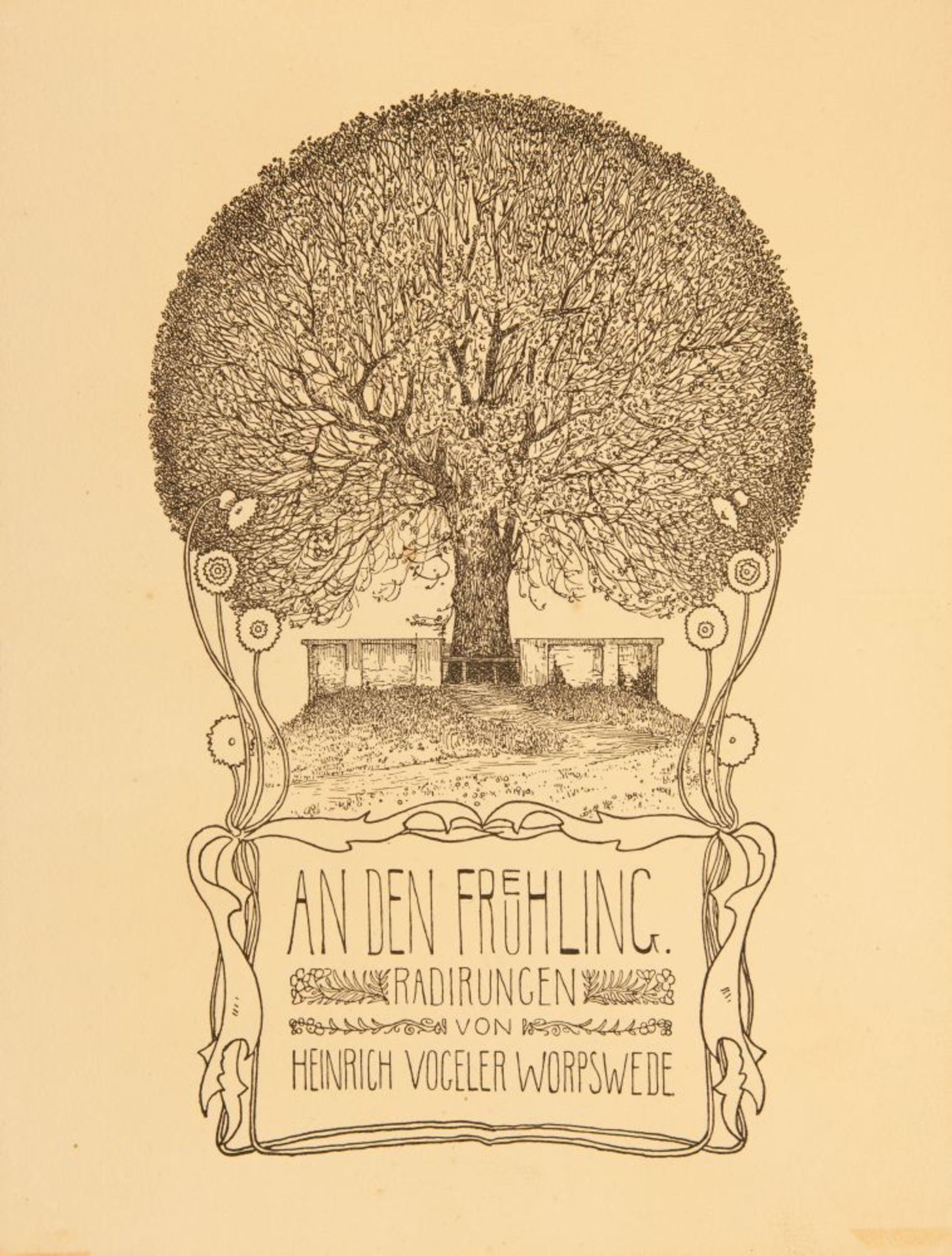 H. Vogeler, An den Frühling. 1899. Mappe mit 10 Blatt Radierungen. - Bild 2 aus 11