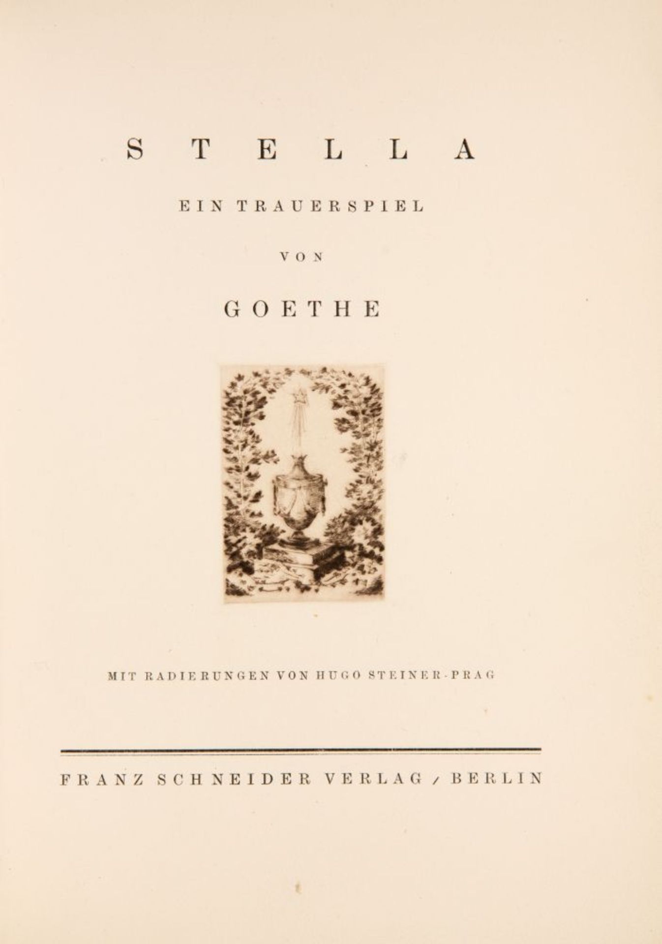 J. W. v. Goethe / H. Steiner-Prag, Stella. Bln 1923. - Bild 2 aus 3