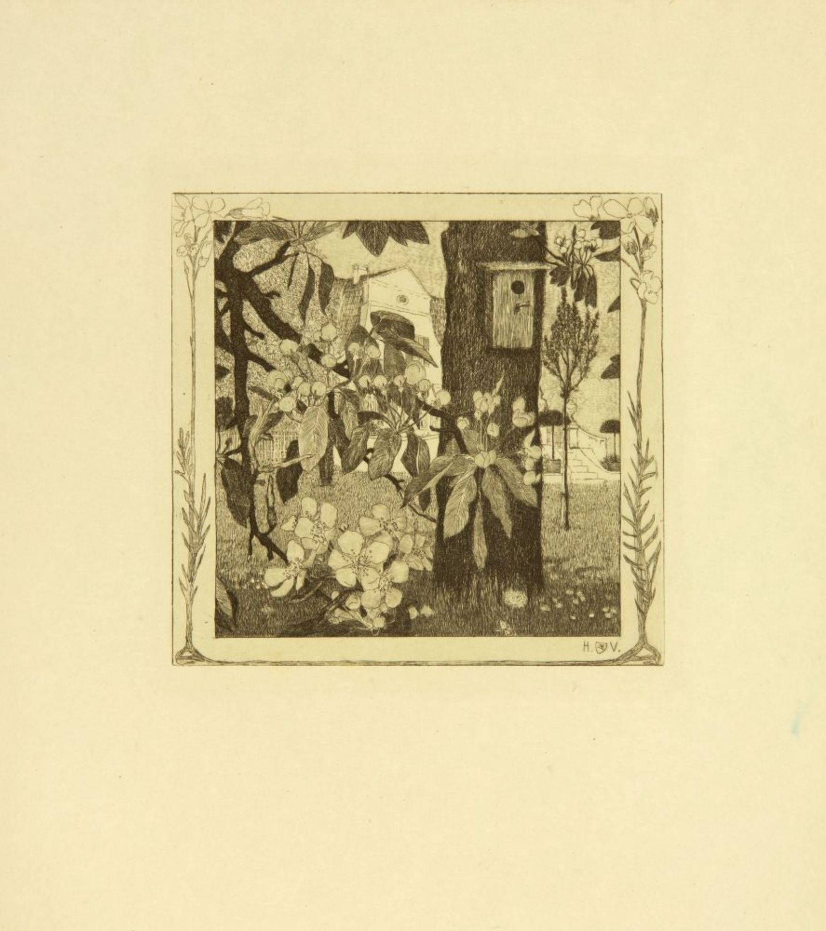 H. Vogeler, An den Frühling. 1899. Mappe mit 10 Blatt Radierungen. - Bild 3 aus 11