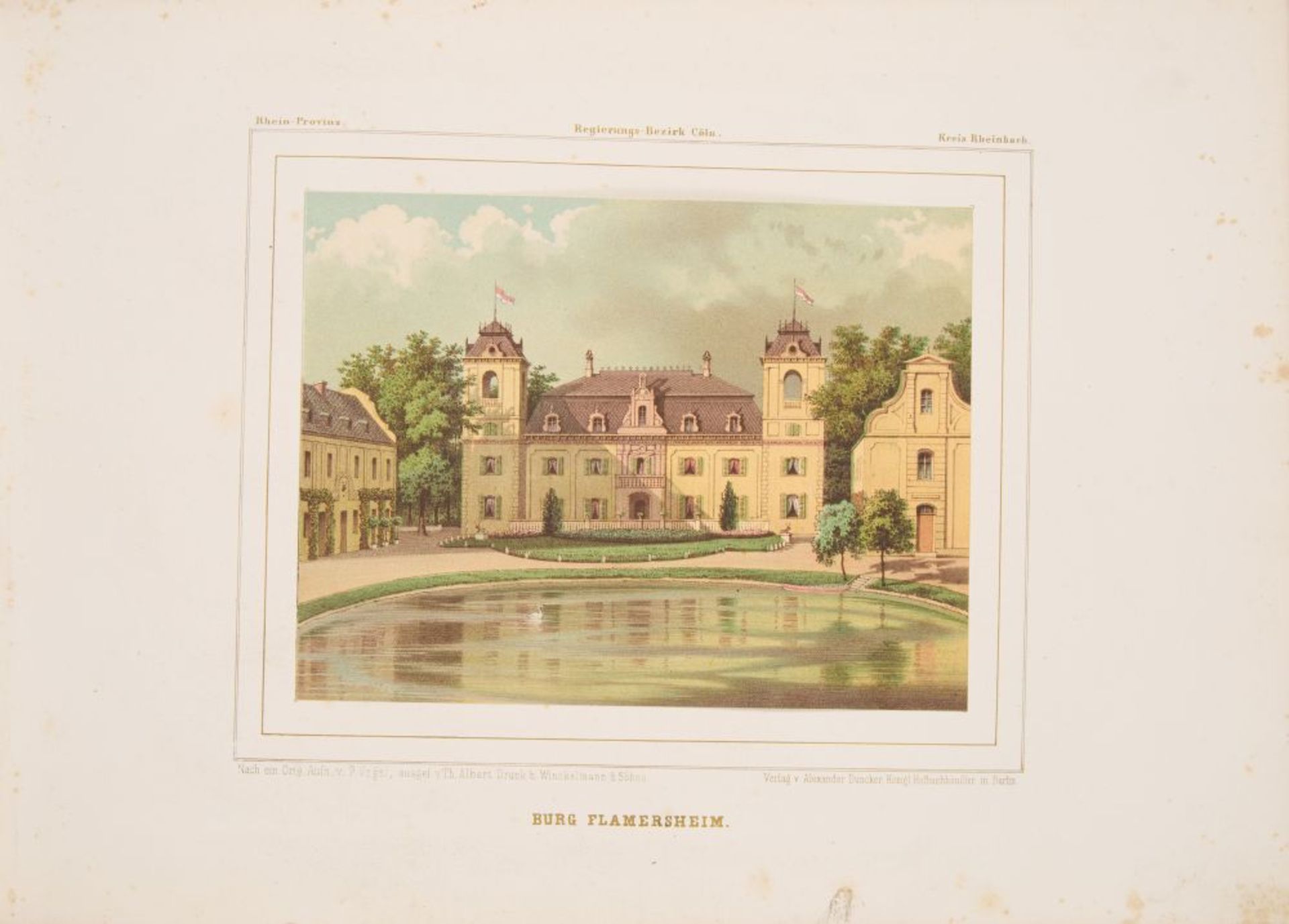 A. Duncker, Die ländlichen Wohnsitze, Schlösser und Residenzen. Rhein-Provinz III. Berlin 1879. - Bild 4 aus 6