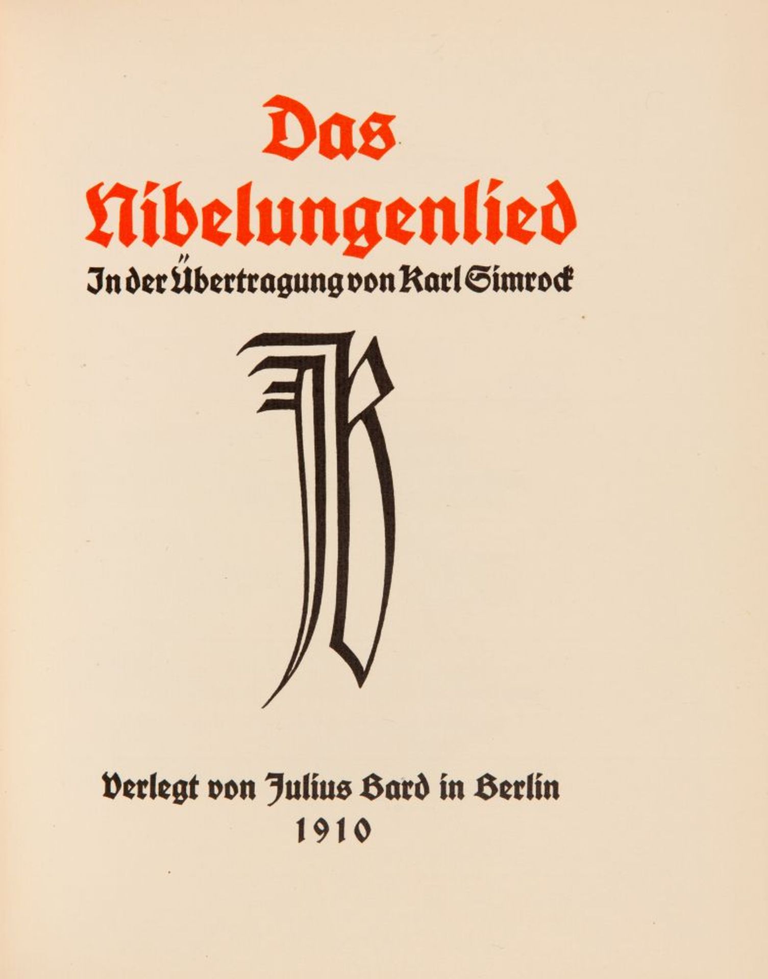 Nibelungenlied. Gudrun. 2 Bde. Bln 1910. Ex. Nr. 20 der VA. - Bild 2 aus 2