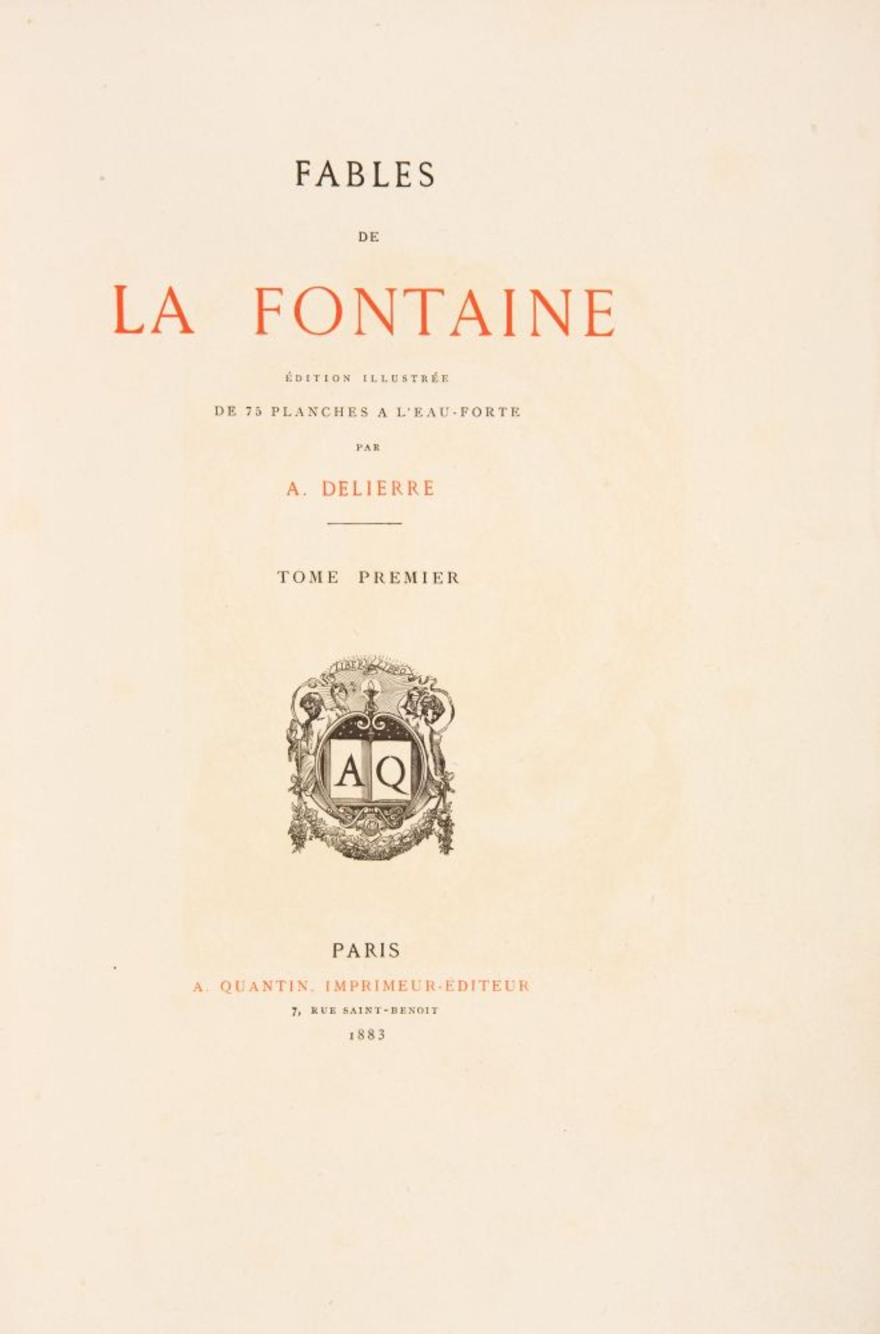 J. de La Fontaine / A. Delierre, Fables. 2 Bde. Paris 1883. - Bild 2 aus 3
