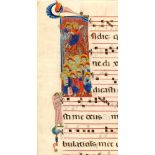 Christi Himmelfahrt. Blatt aus einem Antiphonar. Umbrien, spätes 13. Jh.