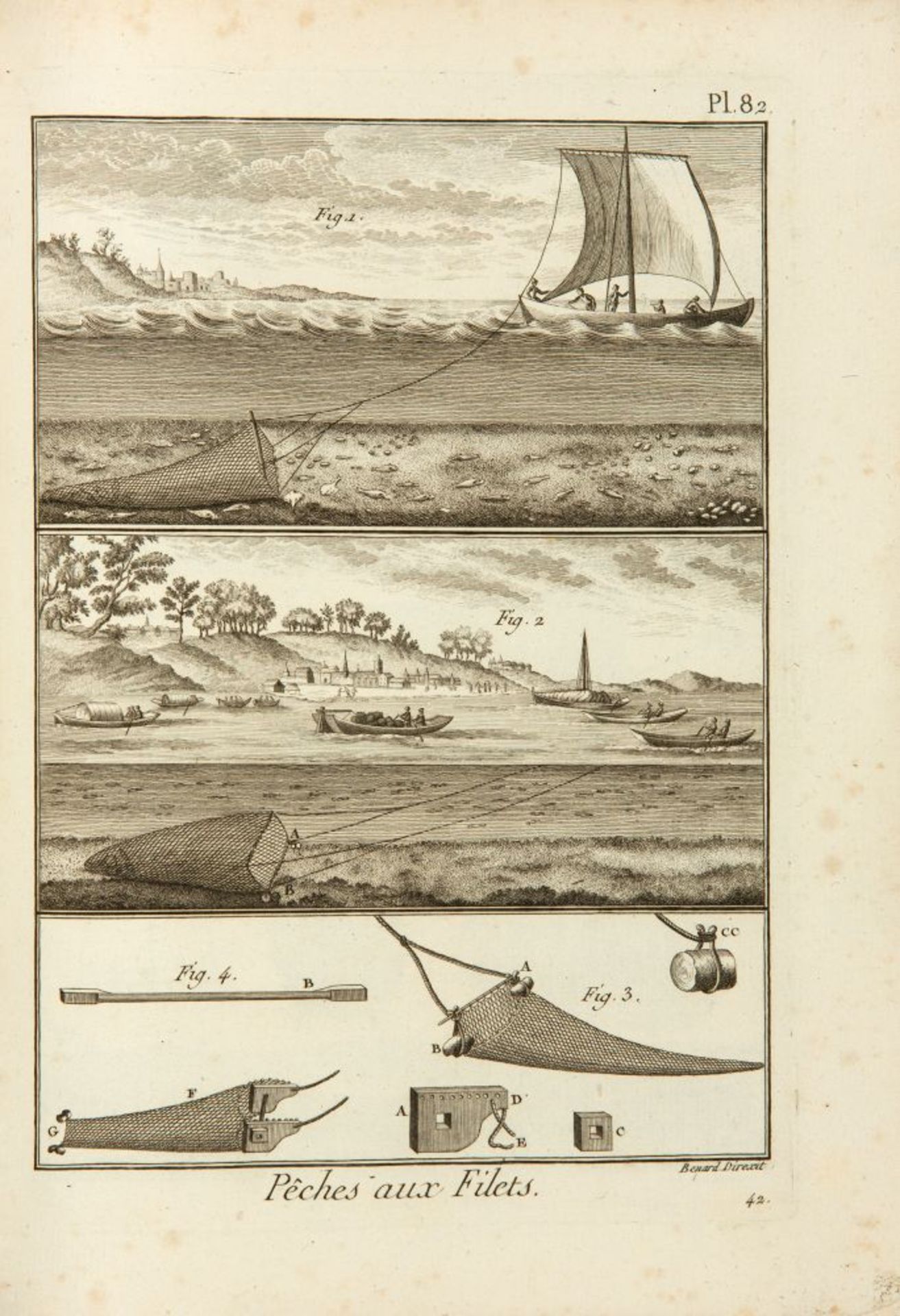 Fische. Planches des Peches. Aus: Encyclopédie methodique. Paris 1793. - Bild 3 aus 3