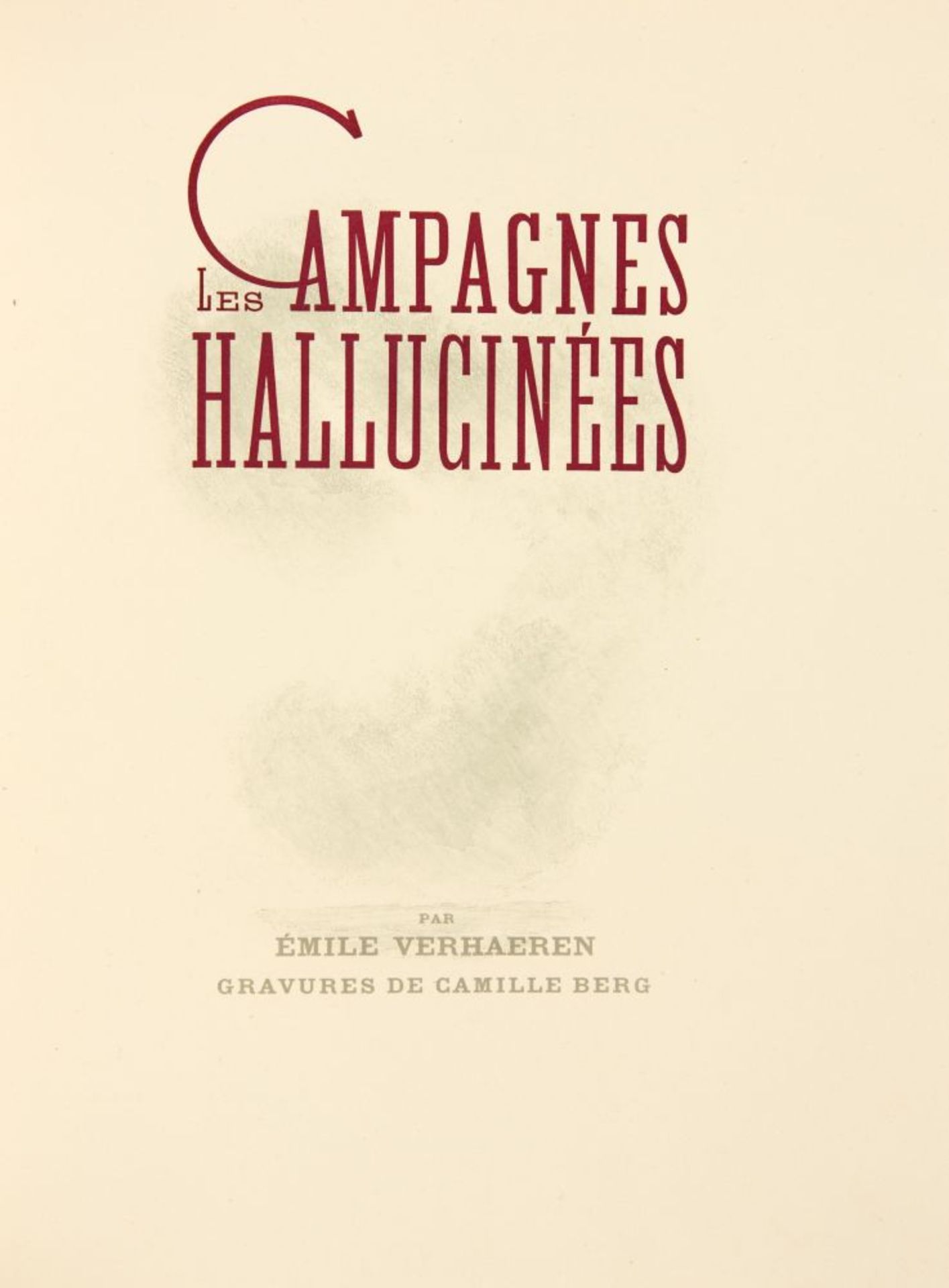 E. Verhaeren / C. Berg, Campagnes hallucinées. Paris 1945. - Ex. 341/350. - Bild 2 aus 3