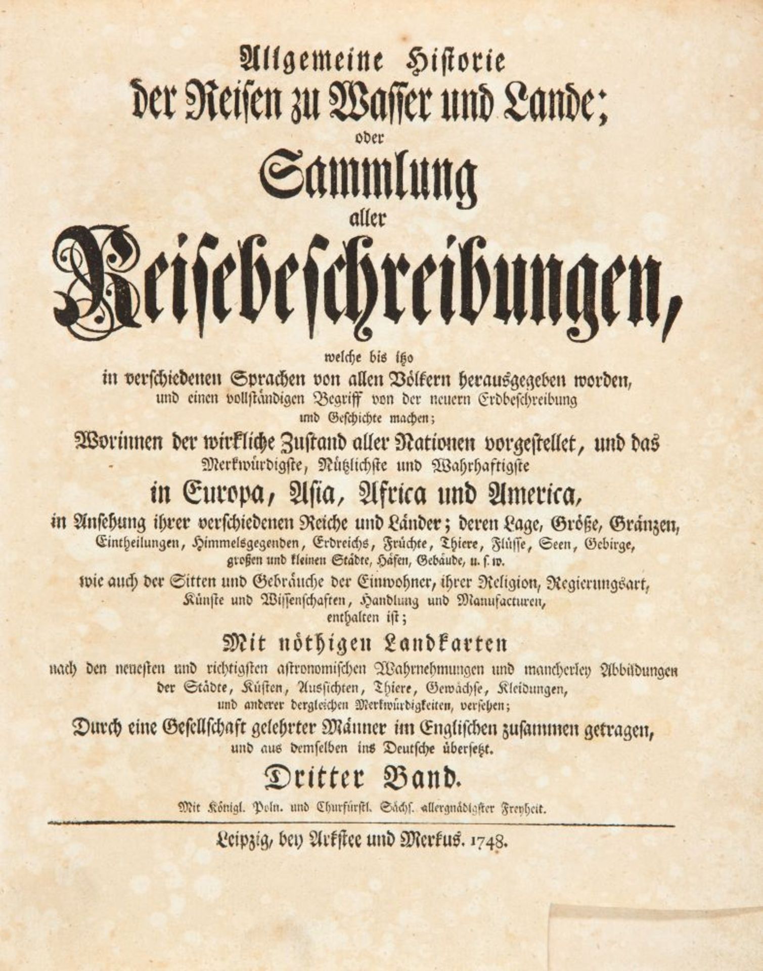 J. J. Schwabe, Reisebeschreibungen Bd. III. Lpz 1748. - Bild 2 aus 3