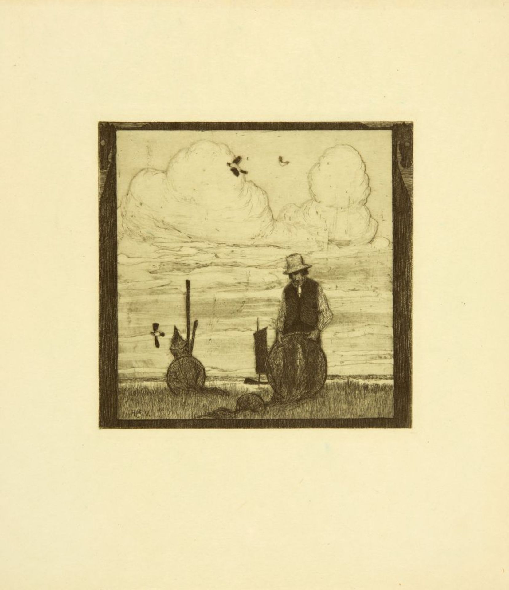 H. Vogeler, An den Frühling. 1899. Mappe mit 10 Blatt Radierungen. - Bild 6 aus 11