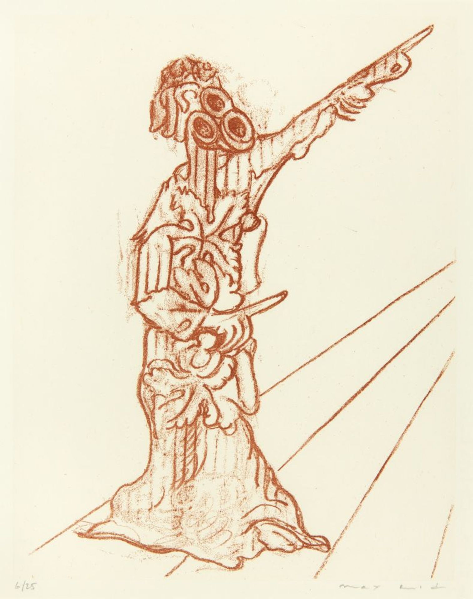 Max Ernst. Zu: Jean Tardieu, Le parquet se soulève. (Blatt II). 1973. Lithographie. Signiert. Ex. 6/