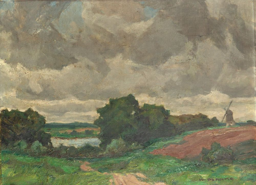 Wilhelm Blanke. Holsteinische Landschaft. 1926. Öl auf Leinwand. Signiert.