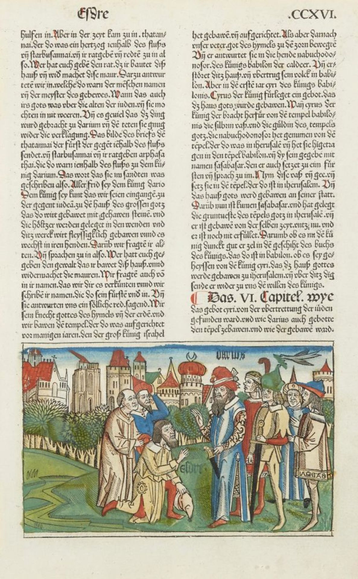 Köln.- Ansicht von Köln aus der 9. dt. Bibel. 1483. Kolor. Holzschnitt.