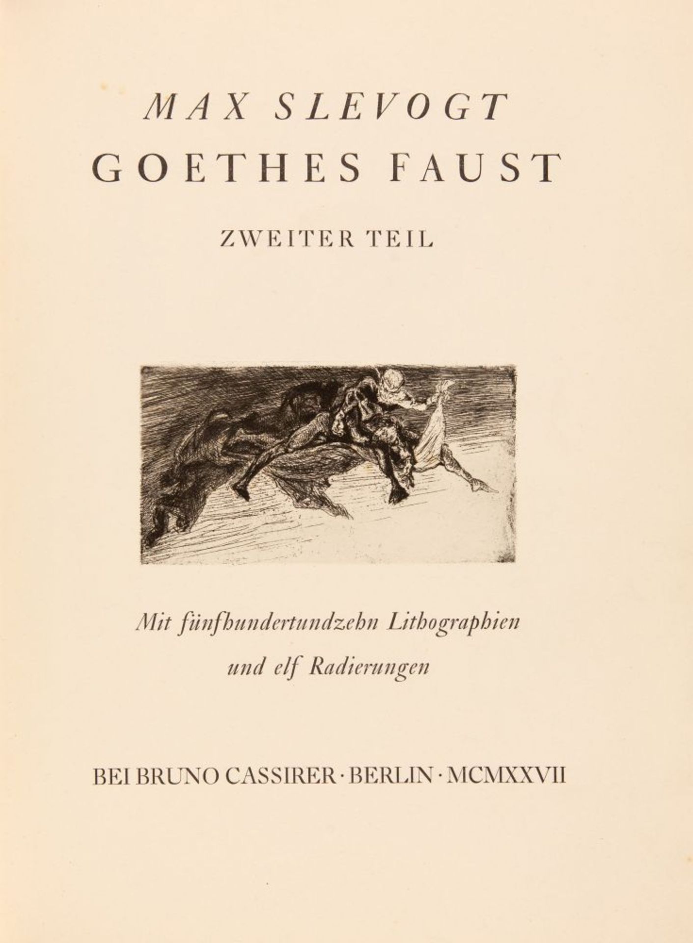 J. W. v. Goethe / M. Slevogt, Faust. Zweiter Teil. Bln 1927. Ex. 89/250. - Bild 2 aus 5