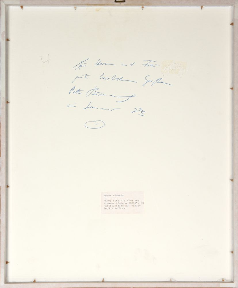 Peter Bömmels. Lang sind die Arme des Kreuzes (Ostern 1983). Pastellkreide auf Papier. Signiert. Rah - Image 2 of 2