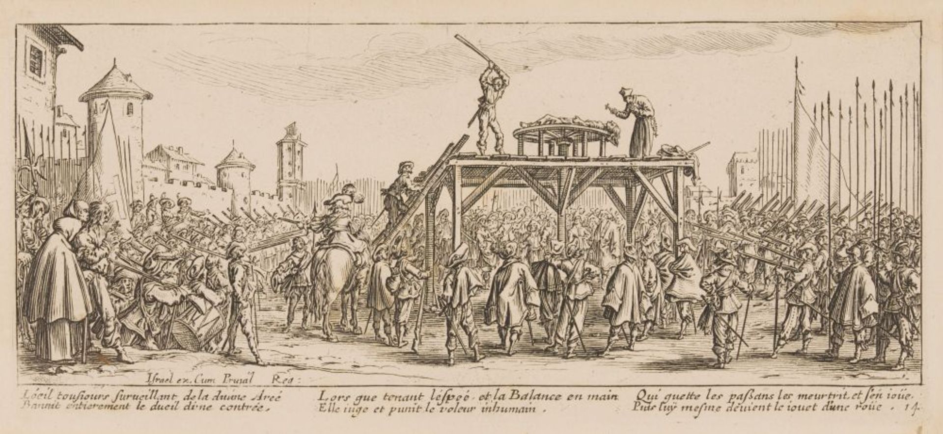 Jacques Callot. Les Misères et les Mal-Heurs de la Guerre. 1633. Komplette Folge von 18 Bll. Radieru - Image 4 of 4