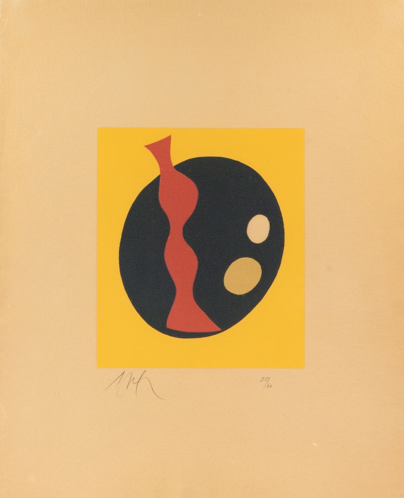 Hans Arp. Aus: Le Soleil Recerclé. 1966. Farbholzschnitt. Signiert. Ex. 55/60. Arntz 265 c.