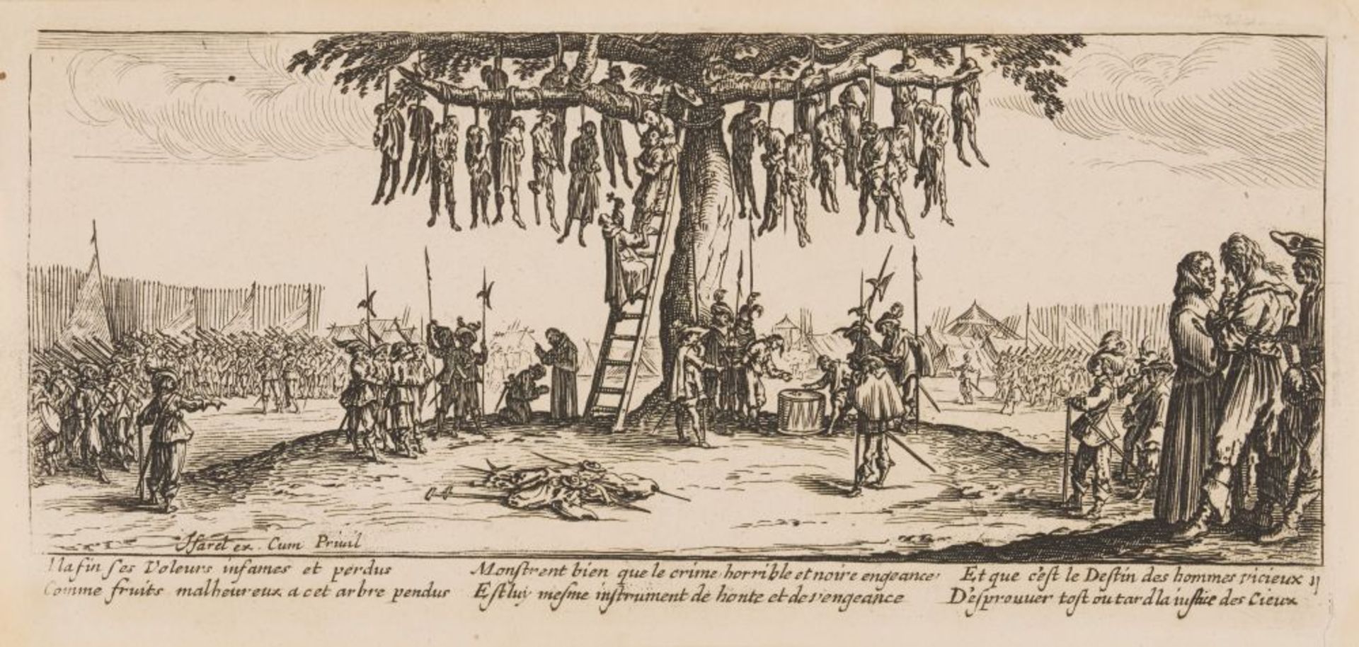 Jacques Callot. Les Misères et les Mal-Heurs de la Guerre. 1633. Komplette Folge von 18 Bll. Radieru - Image 3 of 4