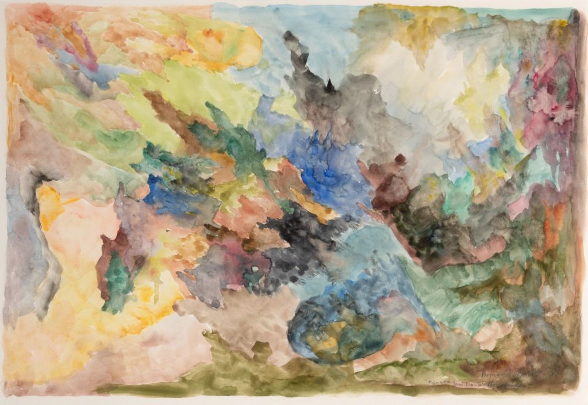 Bernard Schultze. Könnte zum Un-Wetter werden. 1993. Aquarell. Signiert, datiert und betitelt.